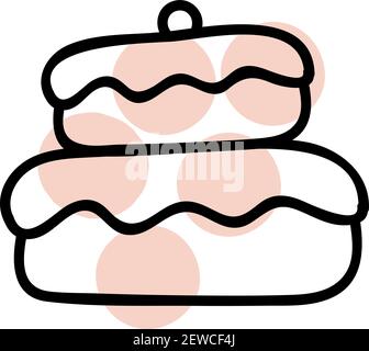 Cake on two stories, illustration, vector on white background. Stock Vector
