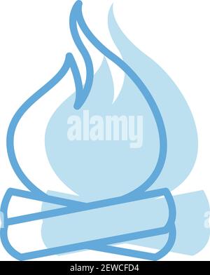 Burning fire, illustration, vector on white background. Stock Vector
