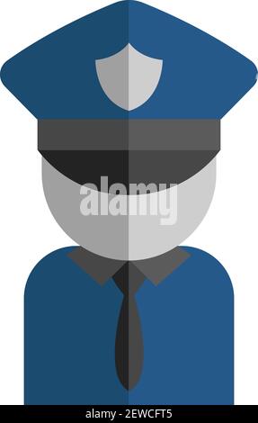 Policeman in uniform, illustration, vector on white background. Stock Vector