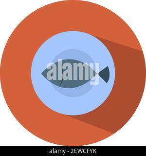 Fish prepared with wine, illustration, vector on white background. Stock Vector