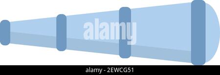 Blue telescope, illustration, vector on white background. Stock Vector