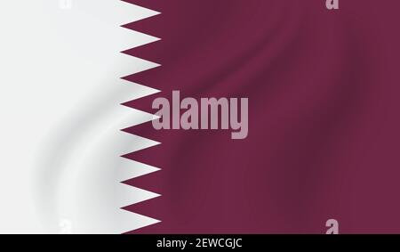 Qatar flag with waving grunge texture. Vector background. Stock Vector