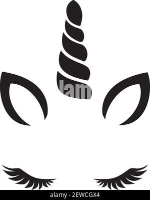 vector illustration of a cute unicorn face. Stock Vector