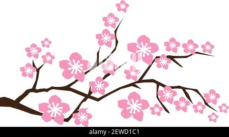 vector illustration of a cherry blossom branch Stock Vector