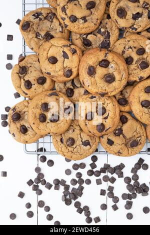 Homemade chocolate chip cookies Stock Photo