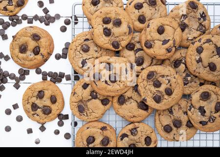 Homemade chocolate chip cookies Stock Photo