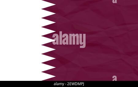Qatar flag with waving grunge texture. Vector background. Stock Vector