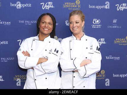 Chef Ariel Malone and chef Kristin Barone attend Vegas Uncork'd by Bon ...