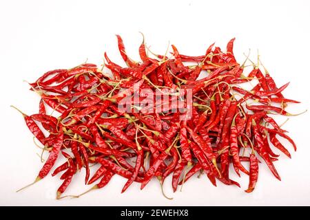 Dried chilli isolate on white background ,Red Chilli Stock Photo
