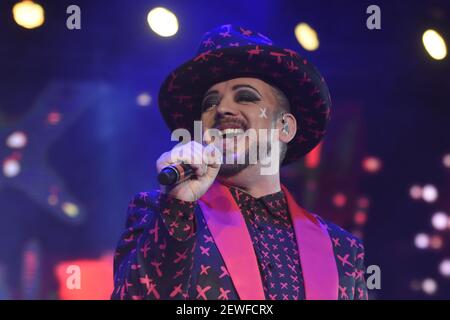 Boy George lead of the British band Culture Club performs 'Tribes' album  release world Tour at