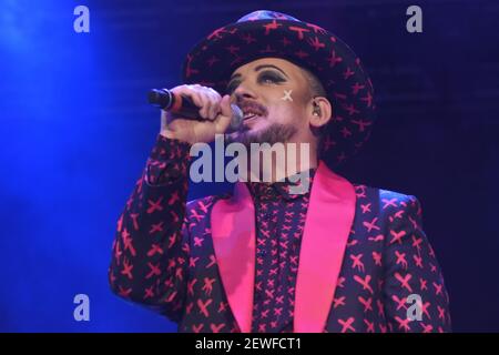 Boy George lead of the British band Culture Club performs 'Tribes' album  release world Tour at