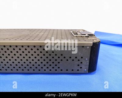 Medical Surgical Instrument Tray. Using For Sterilization Of Surgical Instruments Stock Photo
