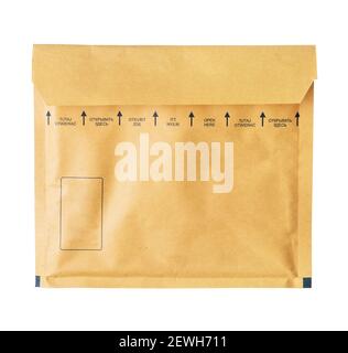 Yellow Blank Envelope Isolated on white background. Stock Photo