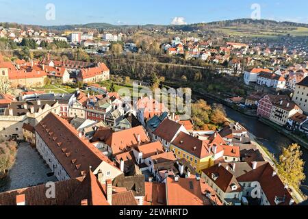 Czech Krumlov. Medieval city-museum, UNESCO World Heritage Site, south of Prague. Stock Photo