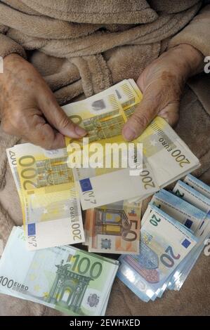 money, euros, cash, paiement , 50, 20, 100,200 Stock Photo