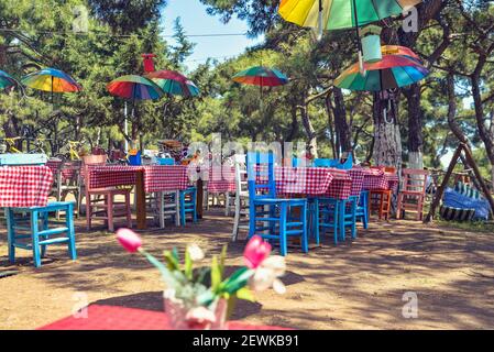 Beautiful cafe in the park, Istanbul Stock Photo