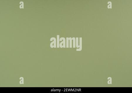Green paper background. Moss green colour paper texture. Matte monochrome surface. Stock Photo