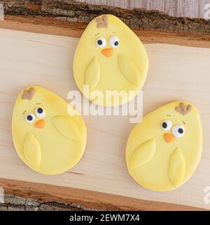 Creative home made Easter cookies with royal icing Stock Photo