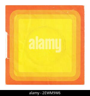 Worn Yellow Orange disc cover from the seventies Stock Photo