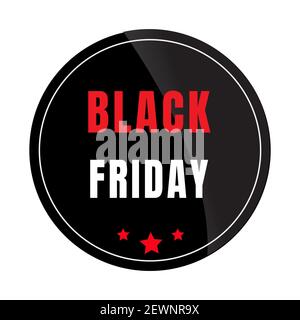 Label tag paper black friday isolated on white background. Stock Photo