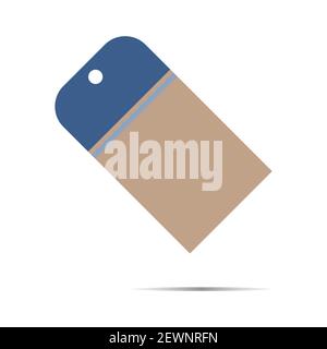 Label tag paper white blank isolated on white background. Stock Photo