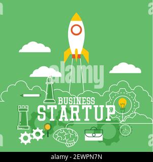 startup banner for your business. vector illustration Stock Vector