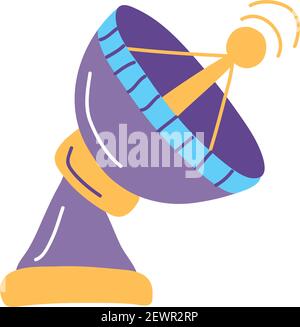cute antena satellite space icon Stock Vector