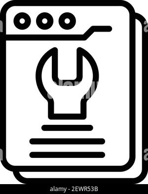 Settings support icon. Outline settings support vector icon for web design isolated on white background Stock Vector