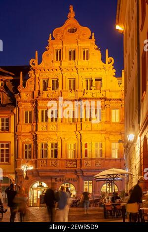Historic Hotel Ritter In The Old Town, Heidelberg, Baden-Württemberg, Germany Stock Photo