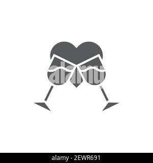 Romantic dinner icon, color, line, outline vector sign, linear style pictogram isolated on white. Symbol, logo illustration Stock Vector