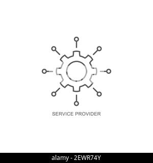 Service provider icon, color, line, outline vector sign, linear style pictogram isolated on white. Symbol, logo illustration Stock Vector