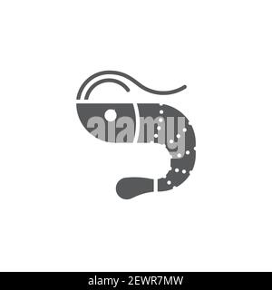 Shrimp seafood icon, color, line, outline vector sign, linear style pictogram isolated on white. Symbol, logo illustration Stock Vector