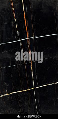 black color polished finish Statuario tiles design natural marble Stock Photo