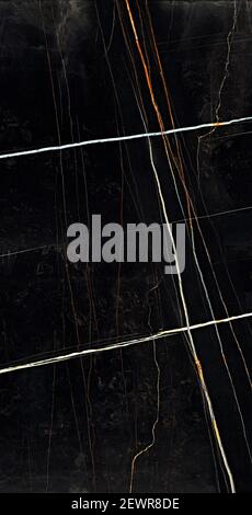 black color polished finish Statuario tiles design natural marble Stock Photo