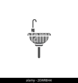 Sink unit icon, color, line, outline vector sign, linear style pictogram isolated on white. Symbol, logo illustration Stock Vector