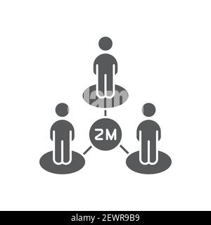 social distancing icon, color, line, outline vector sign, linear style pictogram isolated on white. Symbol, logo illustration Stock Vector