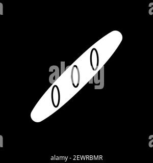 French baguette dark mode glyph icon Stock Vector