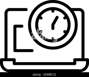 Working hours icon. Outline working hours vector icon for web design isolated on white background Stock Vector