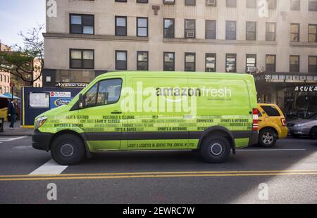 A Whole Foods Market delivery van in the Chelsea neighborhood of New York  on Monday, July