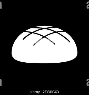 Bread bun dark mode glyph icon Stock Vector