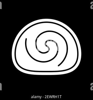 Cinnamon roll dark mode glyph icon Stock Vector