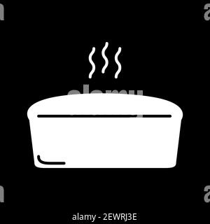 Hot bread loaf dark mode glyph icon Stock Vector