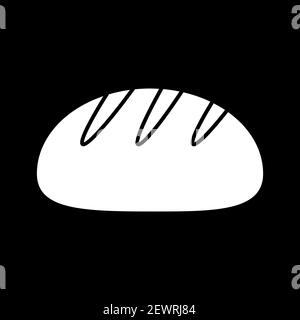 Bread dark mode glyph icon Stock Vector