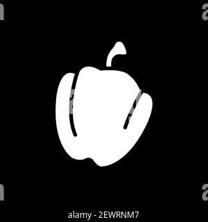 Bell pepper dark mode glyph icon Stock Vector