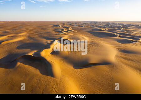 Aerial of the sand dunes in the Tenere Desert, Sahara, Niger, Africa Stock Photo