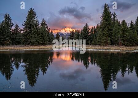 Sunset on Grand Teton National Park Stock Photo - Alamy