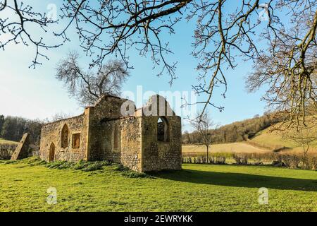 Ruin of St. James' church near Bix, once central to Bix Brand, the lost mediaeval village, Bix, Henley-on-Thames, Oxfordshire, England, United Kingdom Stock Photo