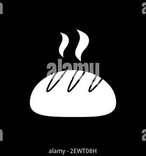 Freshly baked bun dark mode glyph icon Stock Vector