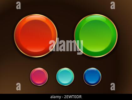 Casino design elements vector collection. Slots Gameplay icon and buttons. Mobile Game Assets on a white background. Vector illustration Stock Vector