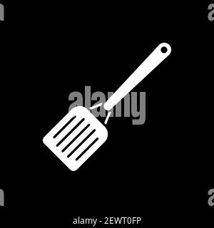 Spatula dark mode glyph icon Stock Vector